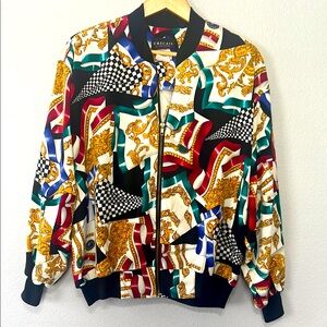 Cascais Vintage Woman’s Patterned Bomber Jacket‎ Medium